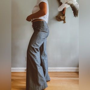 BCBG pinstripe wide leg trousers with pockets